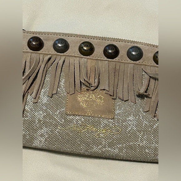Ed Hardy Ferris Wristlet with Suede Fringe Clutch Bag - Picture 9 of 13